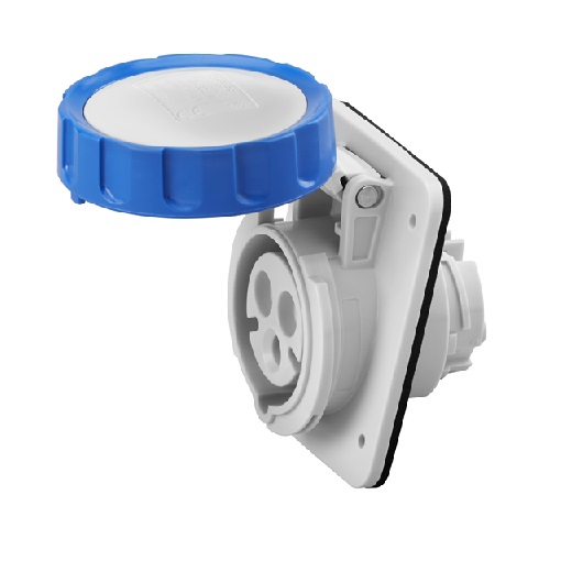 جيوس, بريزة صاروخ تثبيت على اللوحة زاوية 10 درجة, موديل GW62227H , بقدرة 16 امبير 220-250 فولت, 2P+E, , IP67