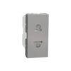 Schneider, socket on the European American style with protection cover, New Unica, Aluminum