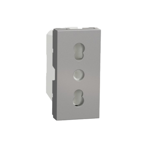 Schneider, Italian socket 16 amp, New Unica, Aluminum