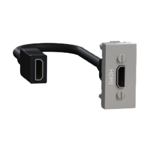 Schneider, HDMI socket, New Unica, Aluminum
