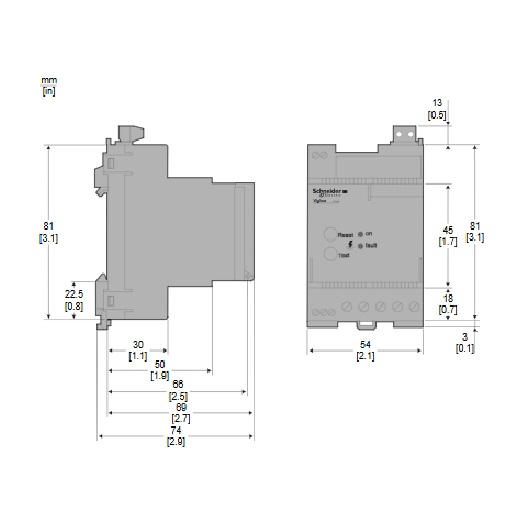 Schneider, Vigirex RCCB earth leakage device, Type RH21M, Adjustable, 30-300 mA, 0-0.06 Sec., 240V - Image 2