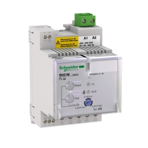 Schneider, Vigirex RCCB earth leakage device, Type RH21M, Adjustable, 30-300 mA, 0-0.06 Sec., 240V