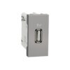 Schneider, USB (Type A) socket, New Unica, Silver