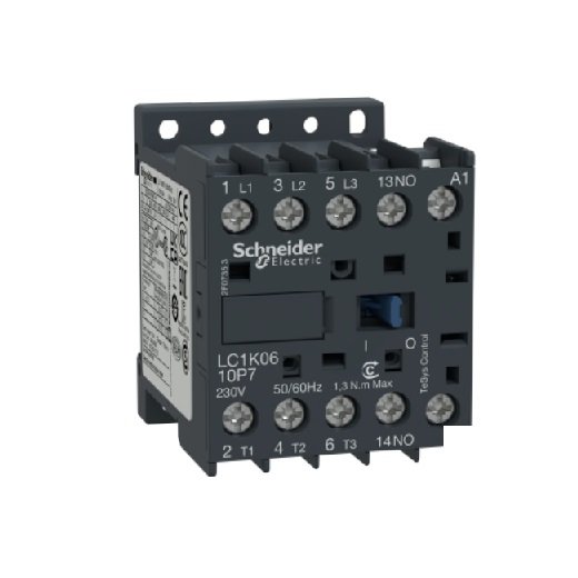 Schneider, Mini Contactor K range, 3Pole, 9amp, 1NO Auxiliary Contact, Coil 220 VAC
